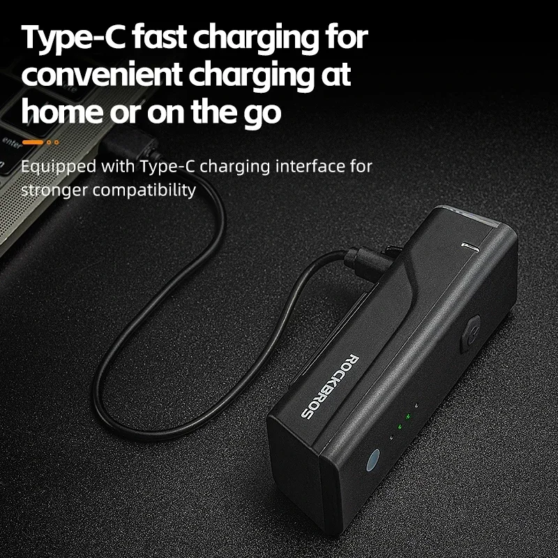 ROCKBROS ذكي دراجة المصباح 260LM 1500mAh المقود نوع-C قابلة للشحن مصباح ليد جيب الدراجة الجبهة ضوء مقاوم للماء