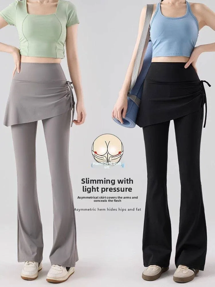 

2026 New High Waist Wide Leg Yoga Pants Women's Outerwear Large Size Fitn Sports Faion Trousers Skin-friendly Breathable