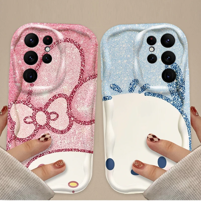 Cute Melody Cinnamoroll Print Case for Samsung Galaxy S25 S24 Ultra S23 S22 S21 S20 Plus FE A56 A36 A26 Soft Silicone Back Cover