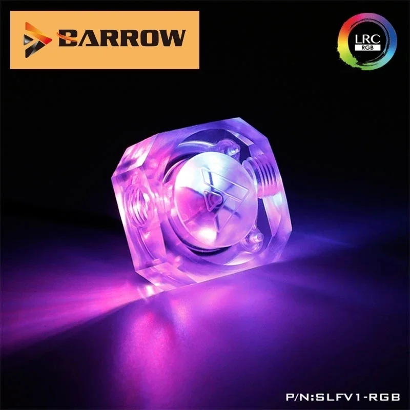 

BARROW Water Flow Velocity Meter Transparent, For Water Cooler System 5V 3PIN Motherboard AURA SYNC SLFV1-RGB