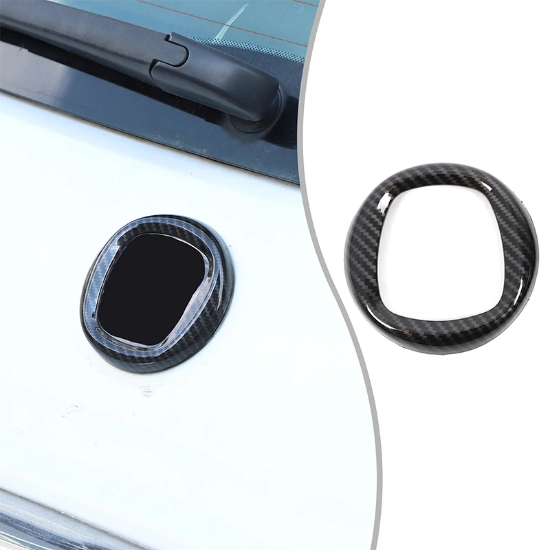 

For Fiat 500 07-15/Fiat Panda 17-25 Automotive Front and Rear Logo Decorative Rings ABS Carbon Fiber/Red Automotive Accessories