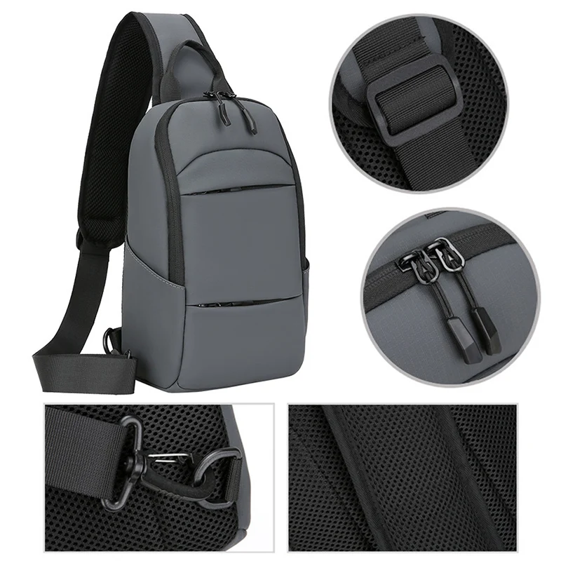 WaterProof Chest Bag for Men Large Capacity Phone Bag Male Messenger Sling Pouch Short Trip Strap Pack Multifunction Fanny Packs