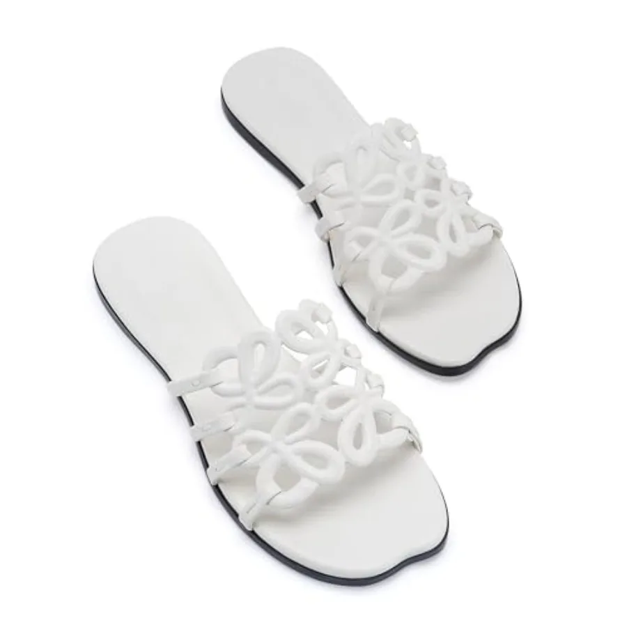 

Flat Sandals for Women 202 Luxury Open Toe Dressy Slip On Sandals Comfortable Slides for Summer
