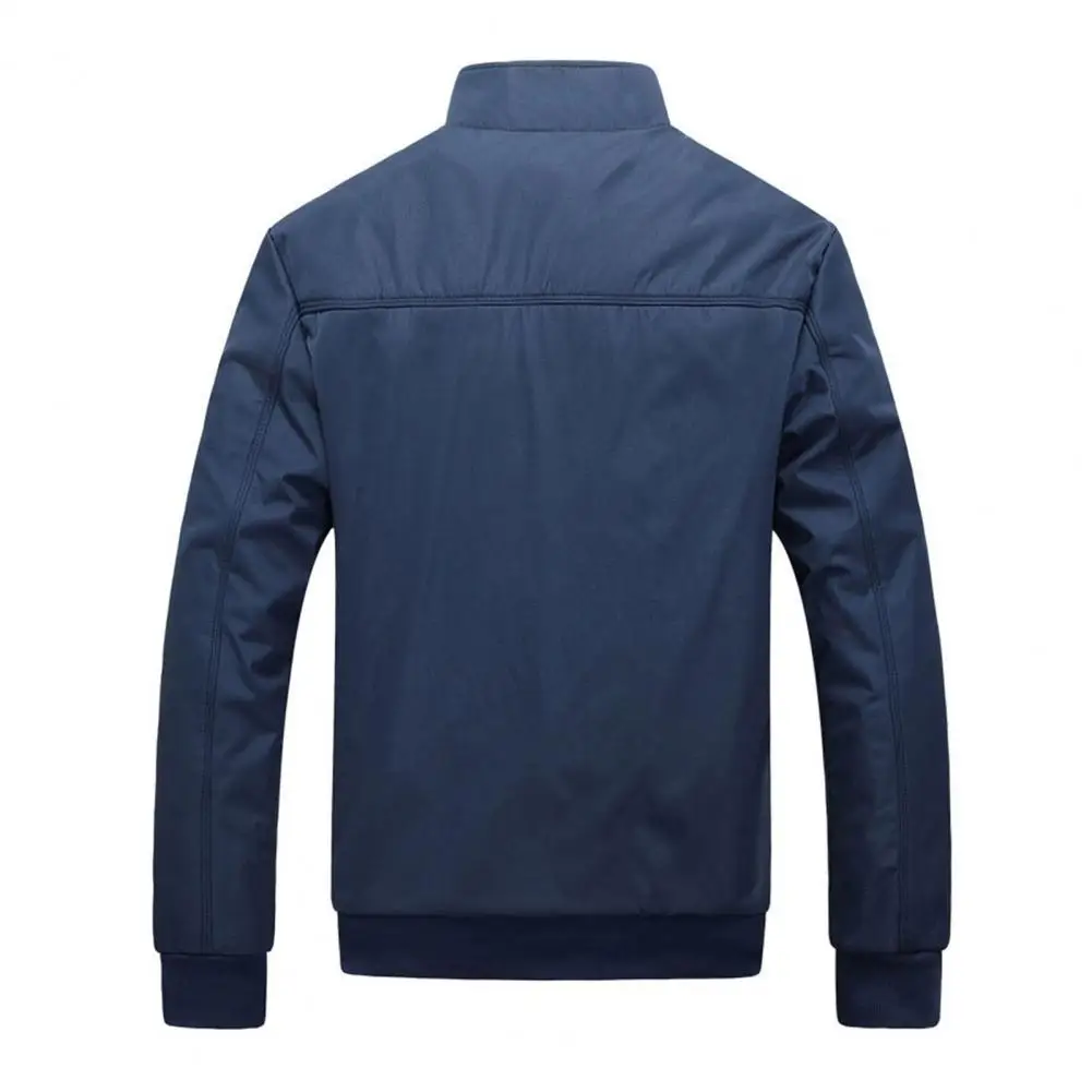 Mn Oupillmn-Veste d'Affaires Décontractée pour Homme, avec Col Montant, Fermeture à Glissière, Plusieurs Poches, pour Automne et Hiver