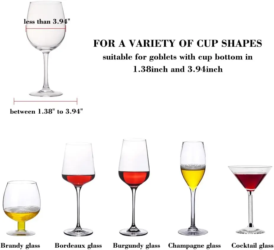 Under Cabinet Stemware Rack, 5-Row Wire Wine Glass Holder for Kitchen Bar Storage (Black, 2 Pack)