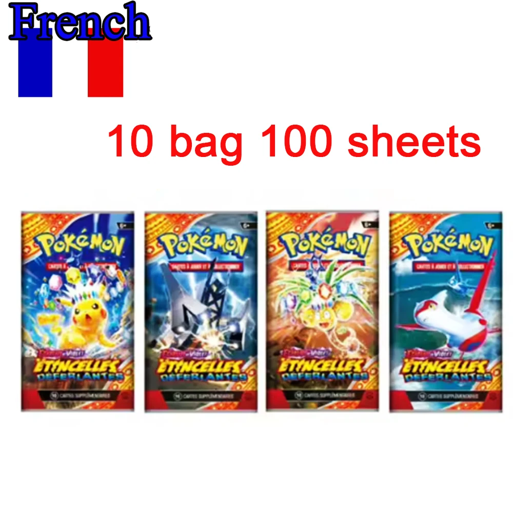 В наличии 5 ~ 10 пакетов French Pokémon TCG: Ecarlet & Violet Etsncelles Astral Radiance Obsidian Flames Booster Box Карточная игра с покемонами