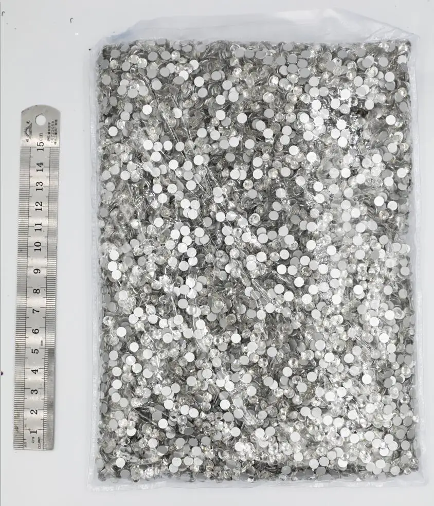 Bulk bag Wholesale Crystal AB /Clear Color ss3-ss50 Non Hot Fix Rhinestones FlatBack Nail Art Rhinestones Garment Decorations