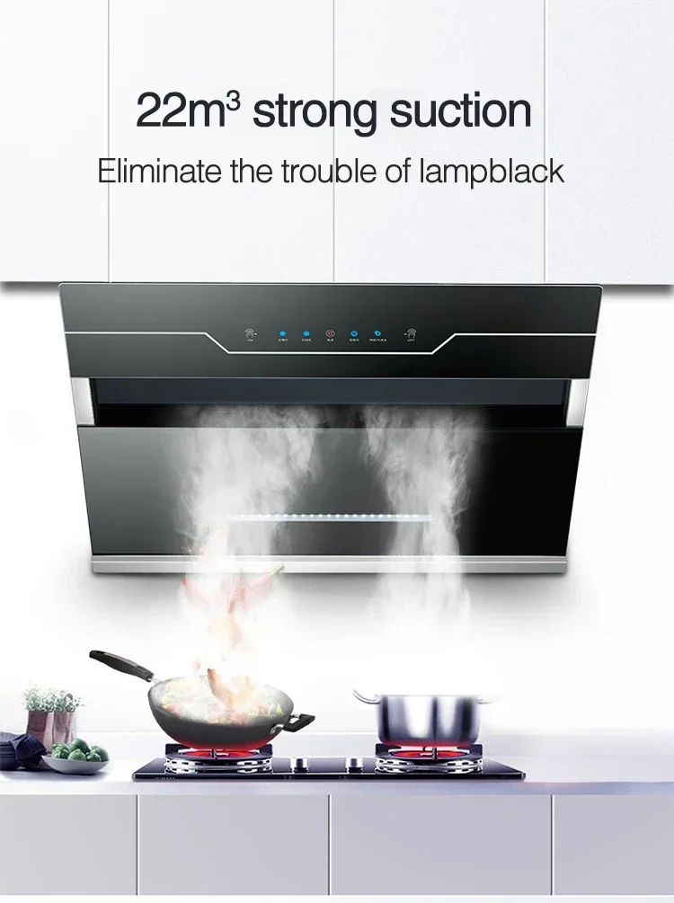 Range Hood Touch-type LCD Cooker Hood Top Side Double Suction Type Large Suction Range Hood 980*450*1040mm