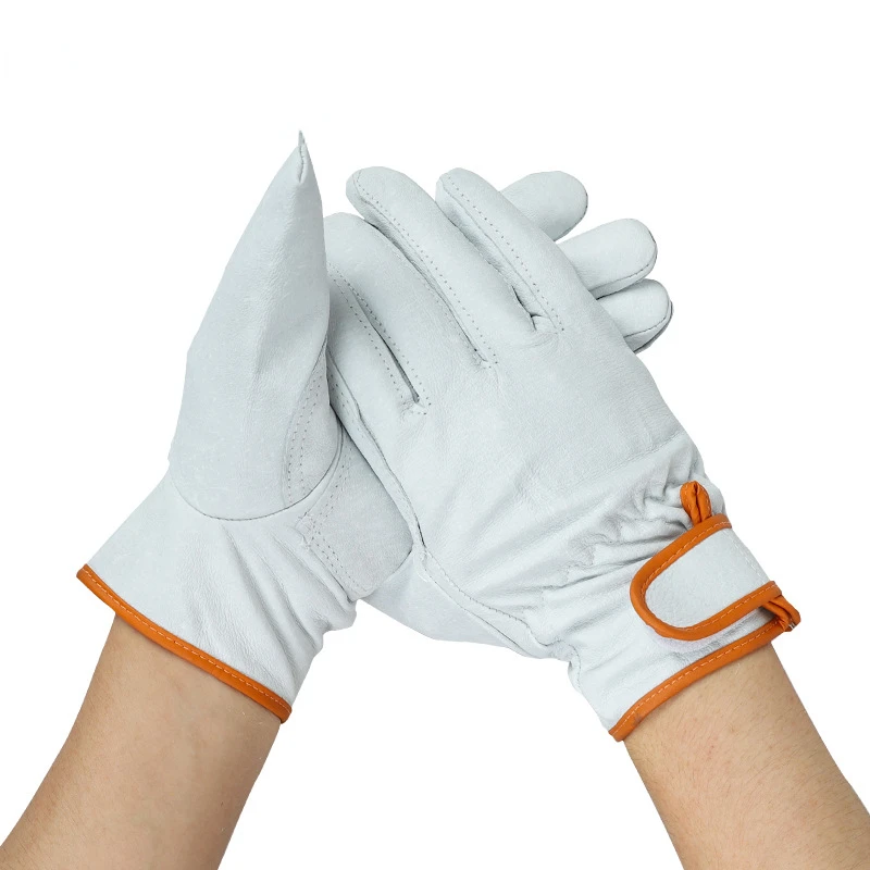 

1 Pair Labor Protection Gloves Pig Skin Cotton Belt Lining Wear Resistant Thick Durable Maintenance Handling Welders