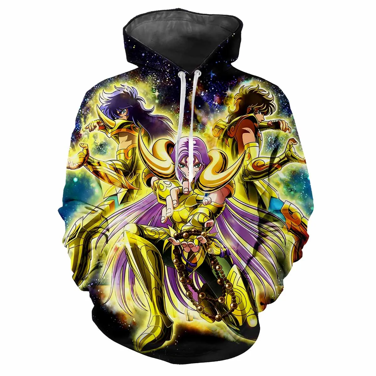 Saint Seiya Classic 3D Harajuku Printed Cartoon Anime Cool Fashion Avant-garde Men Women Soft And Comfortable Trendy Hoodie Top