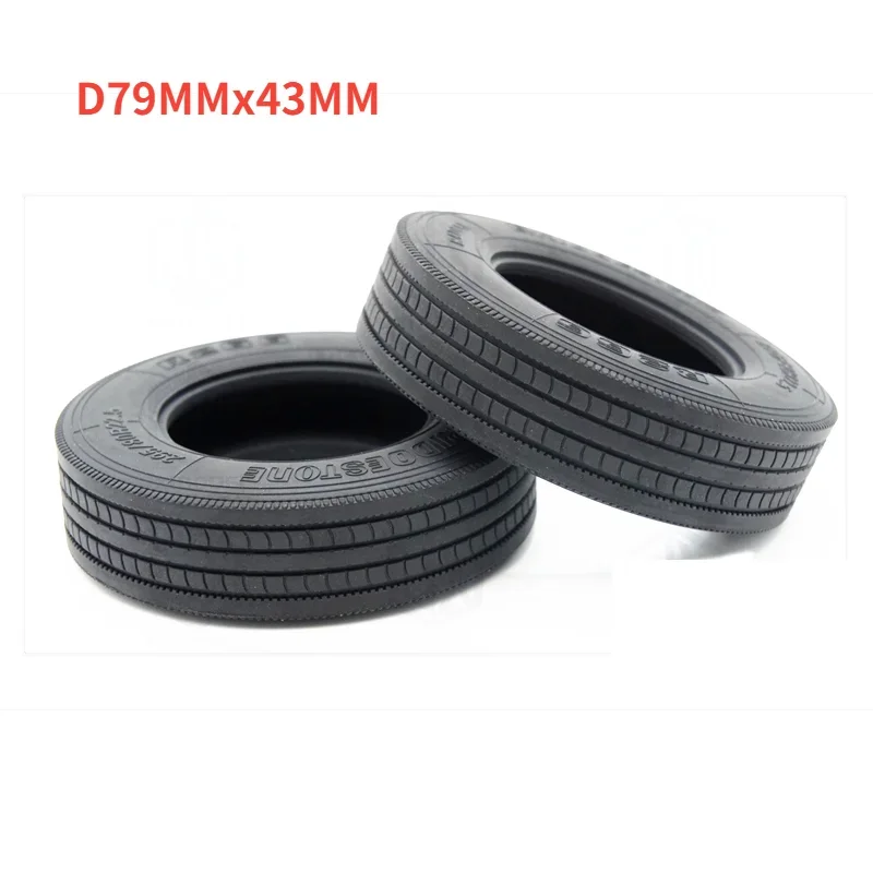 2 Stuks 1/14 Rc Truck D79MMx43MM Smalle Harde Banden Voor Zware Vrachtwagen