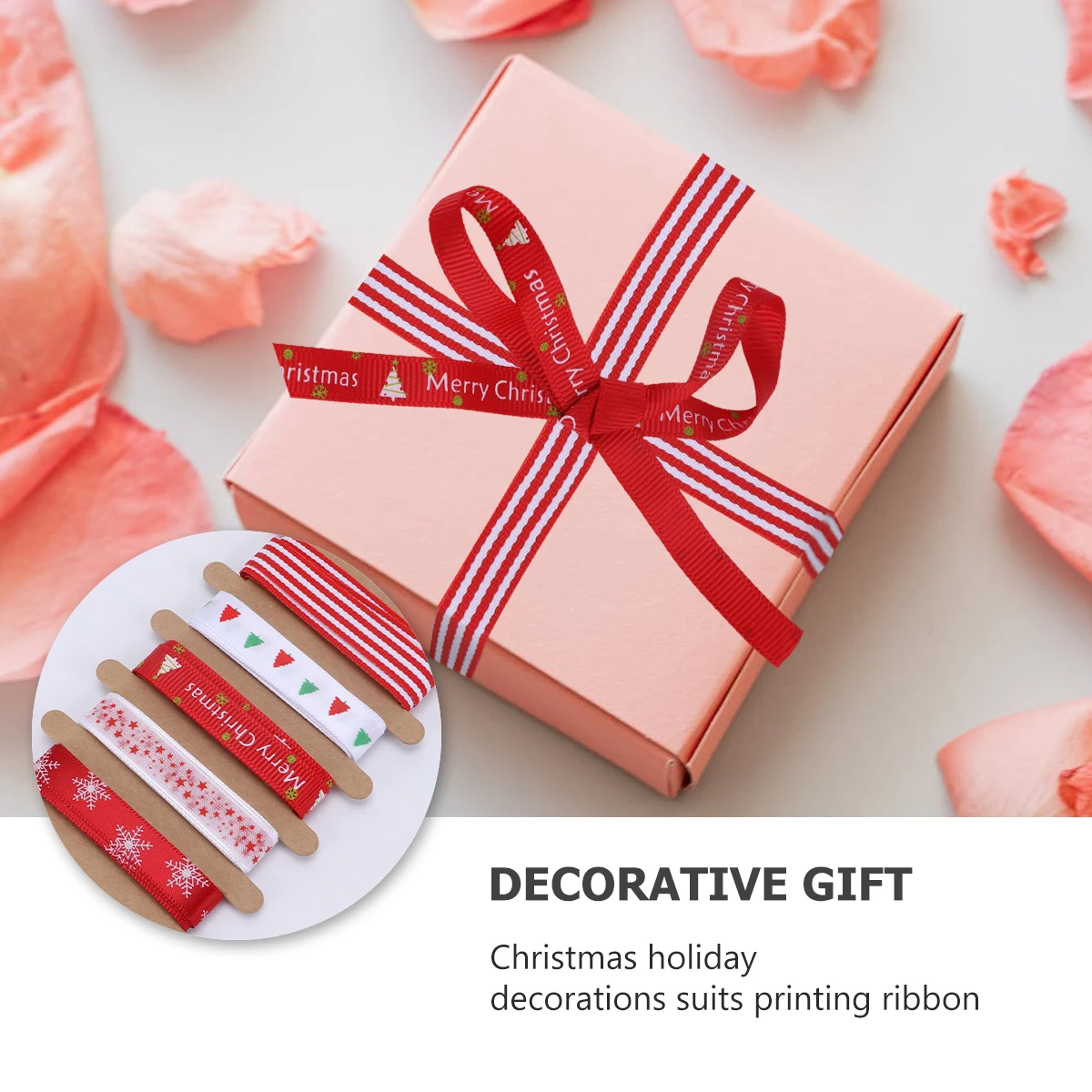 

Венок Рождественская лента с принтом, декоративные этикетки, тканевые поделки, рождественская репсовая лента