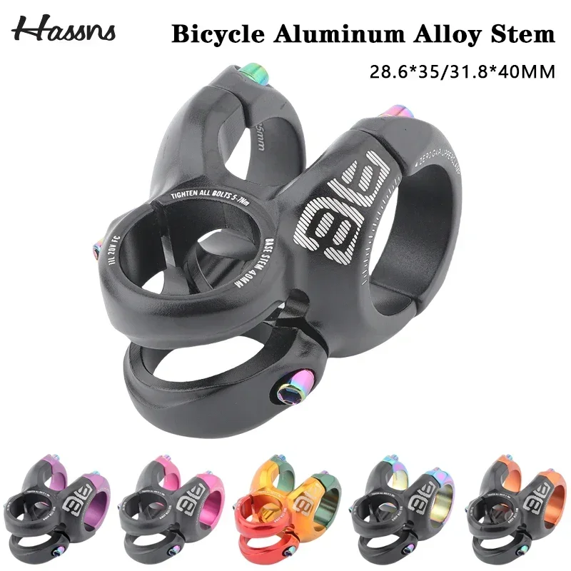 HASSNS DH40 Bicycle Stem Mtb Power Road Bike Mountain Bridge Short Power Handlebar Table Stem Riser 28.6*31.8/35*40MM Cycling