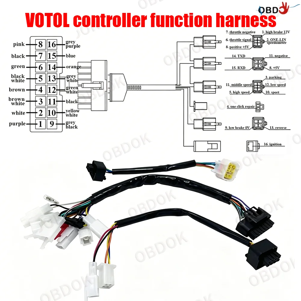 VOTOL EM25 EM30 EM50 EM100 EM150 EM50-4 EM80 GTS SP 7235 7255 72350 Electric Scooter Controller Cable Harness Only for Votol EM