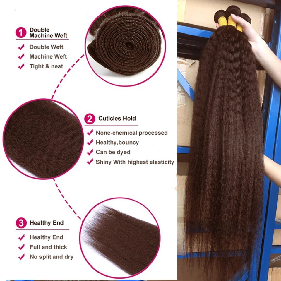 الشوكولاته براون غريب حزم من شعر طبيعي مفرود البرازيلي عذراء الشعر البشري الخام نسج ملحقات أسعار الجملة ياكي مستقيم