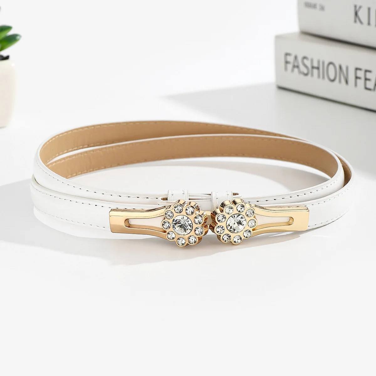Damen-Taillengürtel, Schnalle, Blumen-Diamant, feiner Anzuggürtel, Rock, Pullover, Mantel, Taillenband, leichte Luxus-Taillenkette – Detail 11