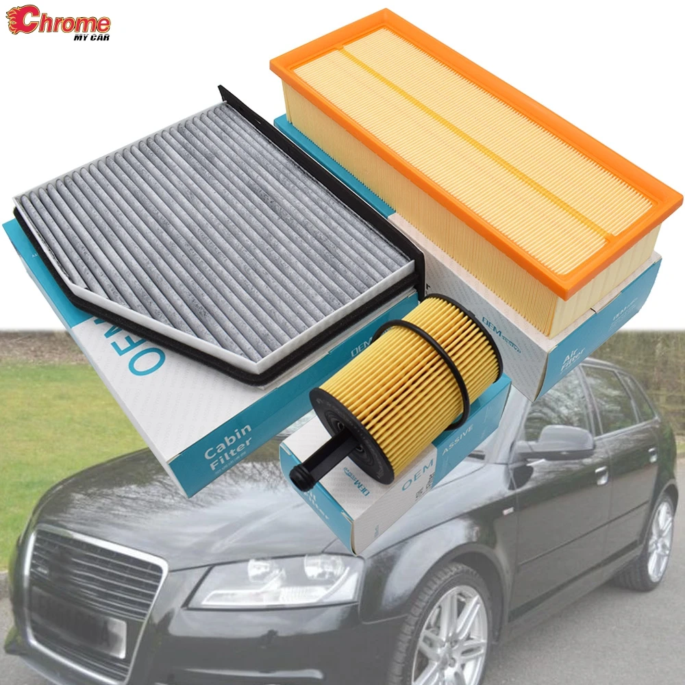 Oil Cabin Air Filter Service Kit For Audi A3 8P 2013 2012 2011 2010 2009 2008 2007 2006 2005 2004 2003 For TT 08-13 1.9 2.0 TDI