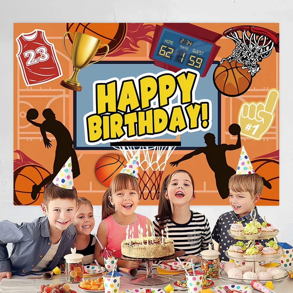 Basketball Boys Birthday Party Photography Background Sport Theme Party Children Birthday Decoration Sports Court Photo Backdrop