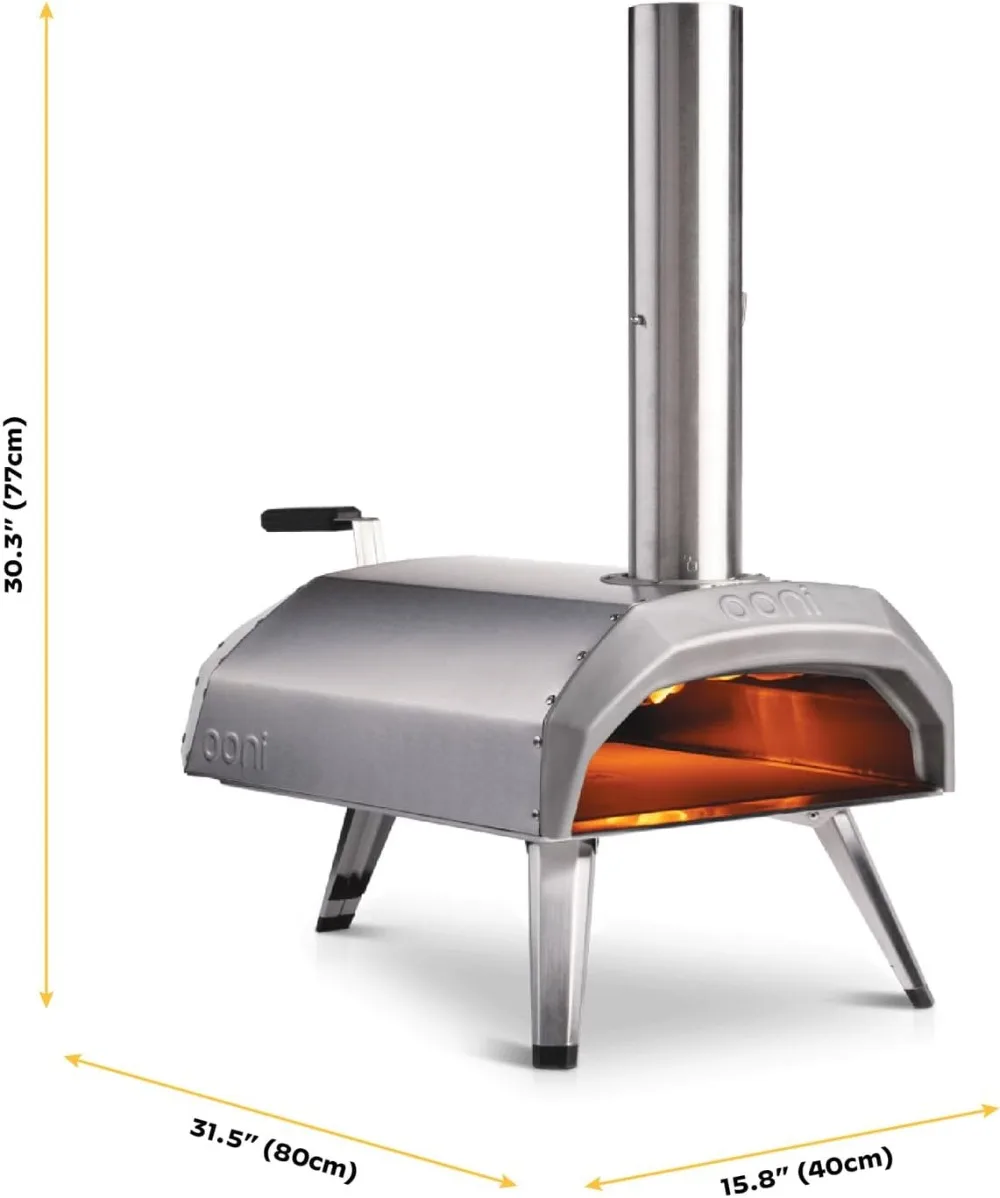 Ooni Karu 12-Four à pizza d'extérieur multi-combustible, portable, bois et gaz avec pierre