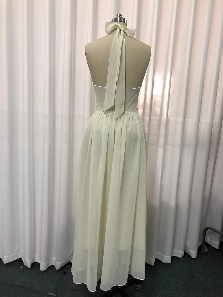 TWOTWINSTYLE minceur épissé froncé robes minimalistes pour les femmes licou sans manches dos nu pure tunique longue robe femme nouveau