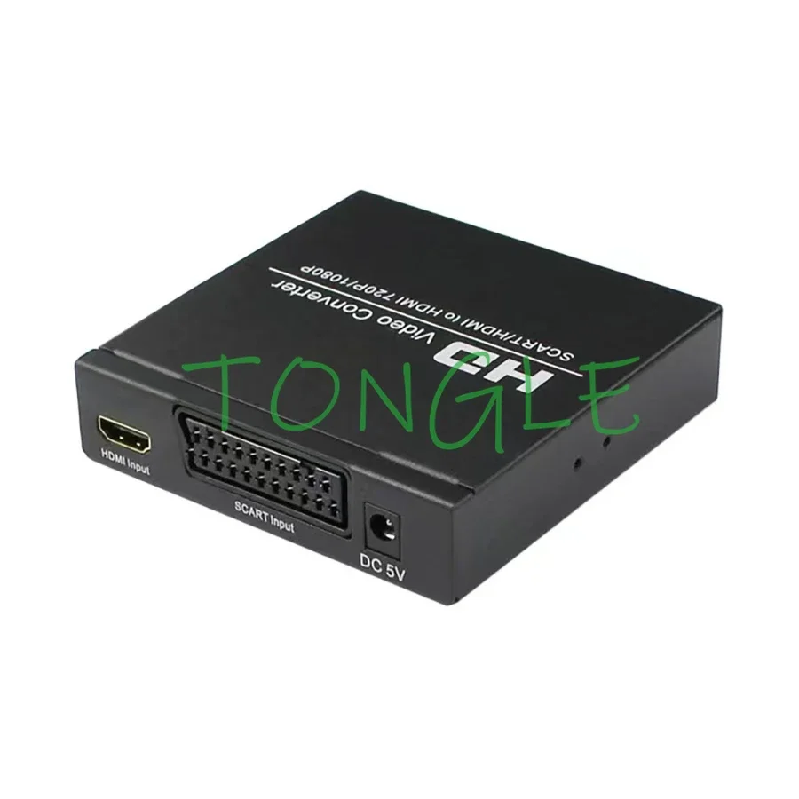 

SCART HDMI-compatible to HDMI Converter, Digital High Definition Video with EU and US Plug Adapter for HDTV Retro Game, 10