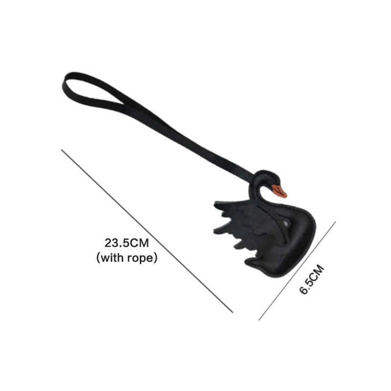 Handgefertigter PU-Leder Schwarz-Weißer Schwanen-Paar-Schlüsselanhänger Geschenk Niedliche Dekoration Geeignet für Taschenanhänger-Zubehör – Detail 9