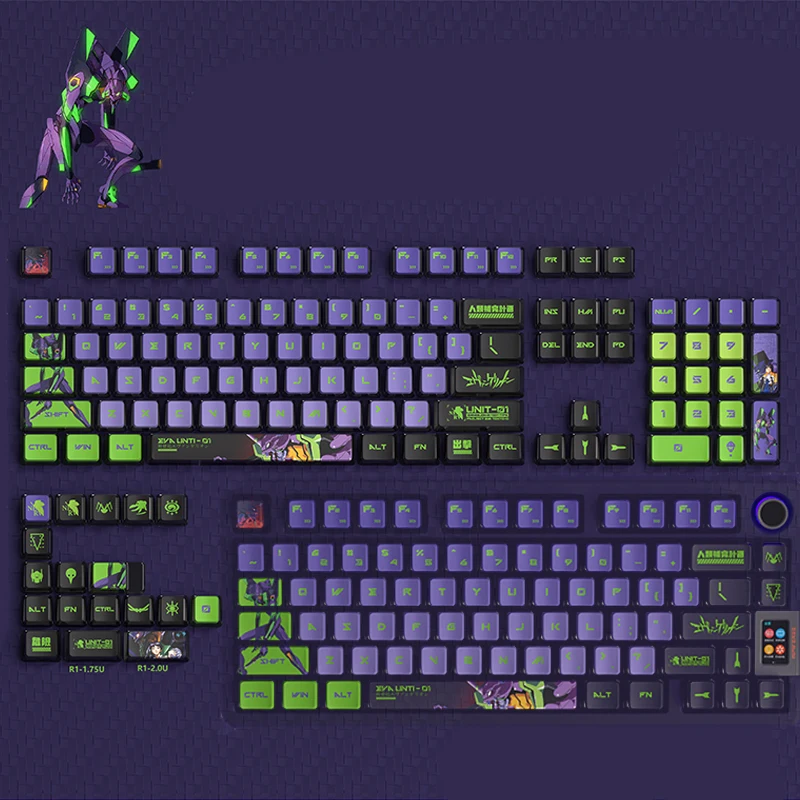

EVANGELION Asuka Langley Soryu Pbt Cherry Keycap Anime Four-sided Translucent Keycaps for MX Switch Mechanical Keyboard Gifts