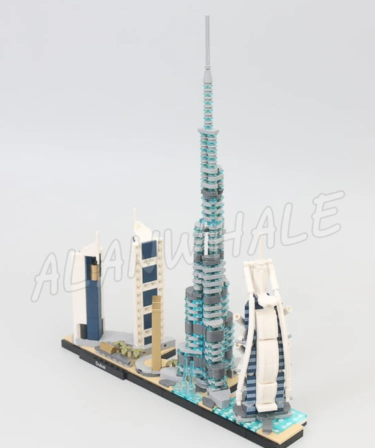 740Pcs Architectuur Skyline Dubai Jumeirah Emiraten Torens Hotel Fontein Frame 20019 Bouwsteen Speelgoed Compatibel Met Model