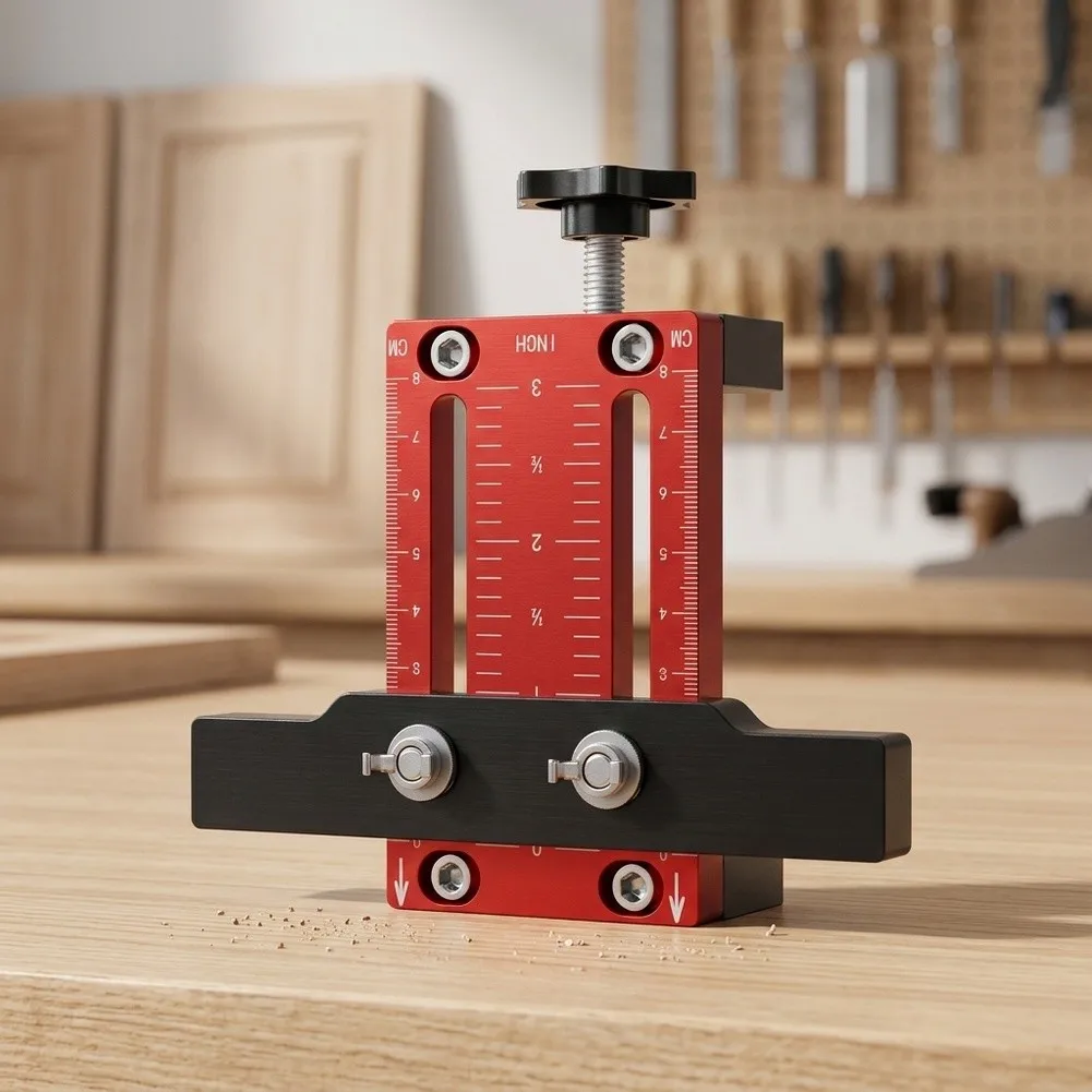 Aluminum Alloy Cabinet Door Handle Positioning Locator Punching Measuring Jig Tool For Wardrobe Furniture Hardware Installation