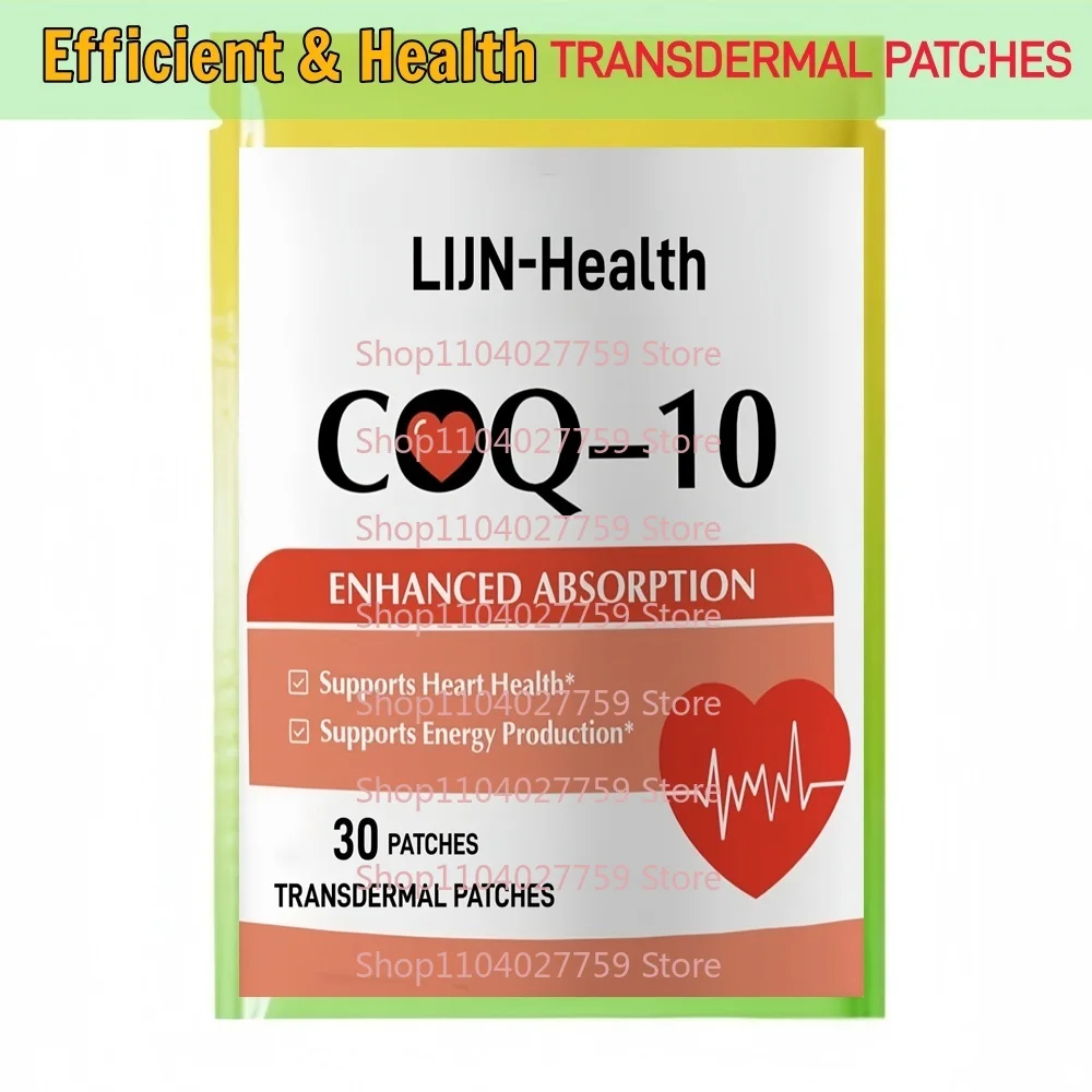 30 Patches CoQ10 Transdermal Patches High Absorption Supplements Support Heart Health, Cardiovascular Health, Immune System