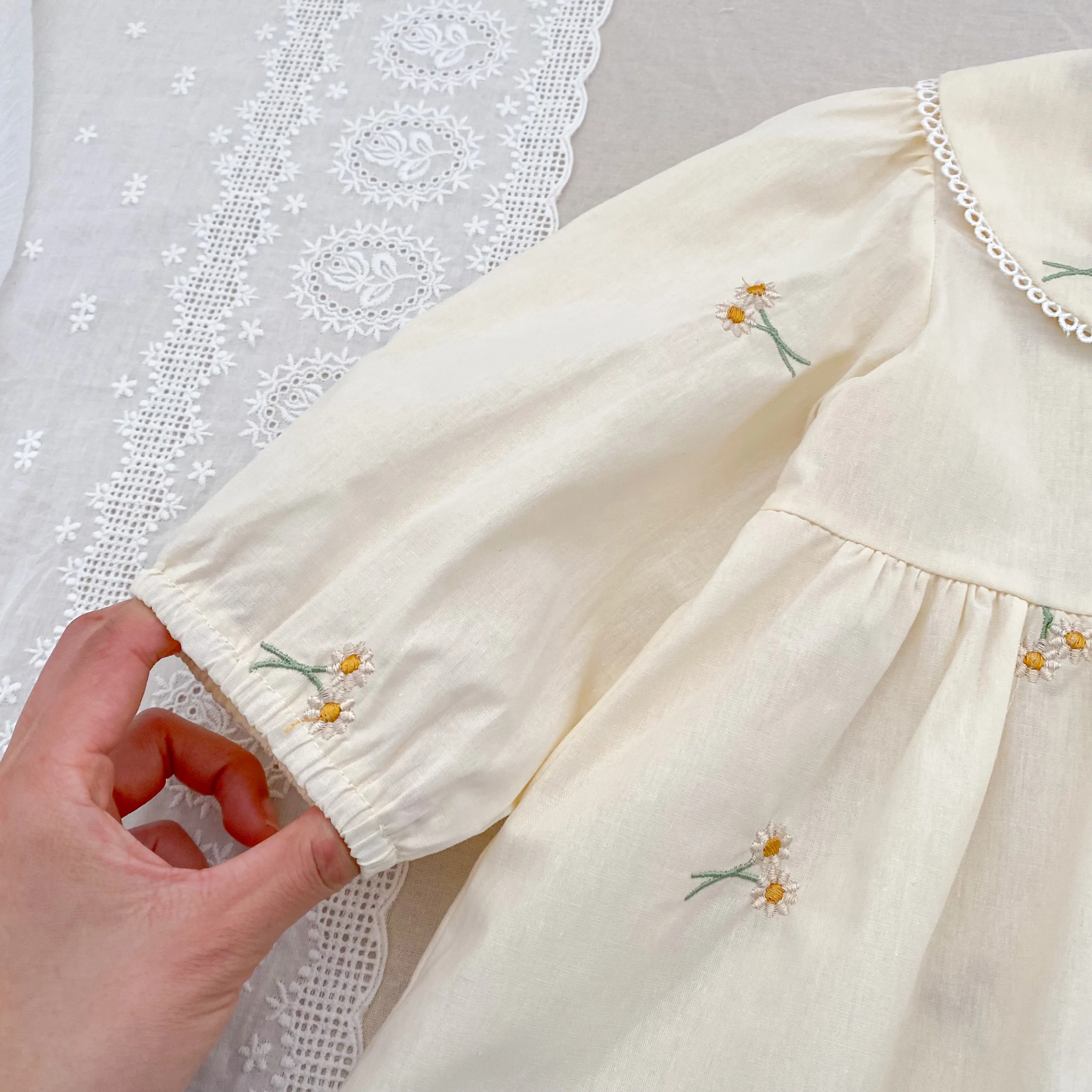 Frühling Kleidung Pastoralen Baby Mädchen Kleid Herbst Stickerei Baumwolle Floral Puppe Kleid Kinder Temperament Prinzessin Mädchen Kleid – Detail 8