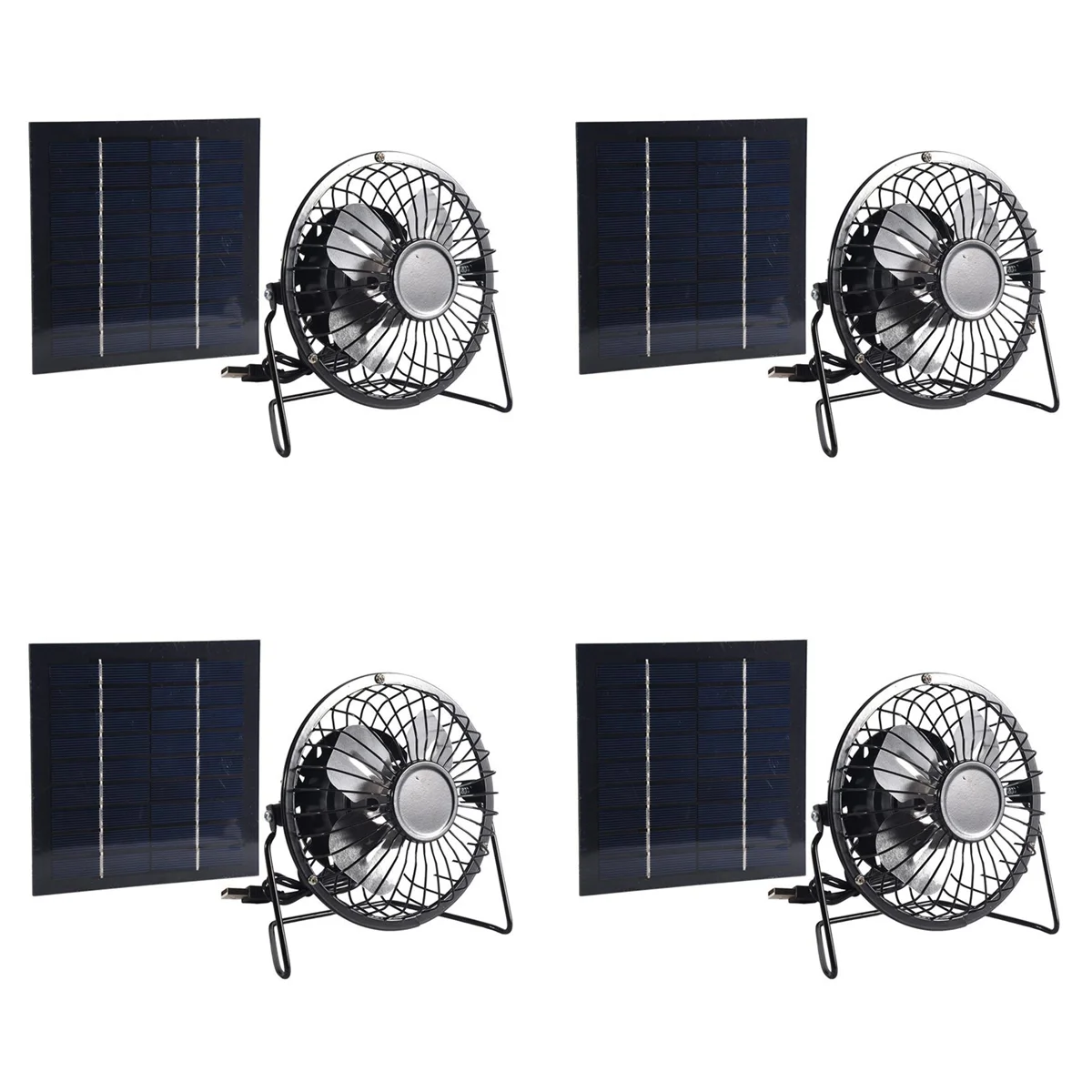 

4X Mini Solar Panel Powered Ventilator Fan Portable 5W 4 Inch Greenhouse Solar Exhaust Fan for Office Outdoor