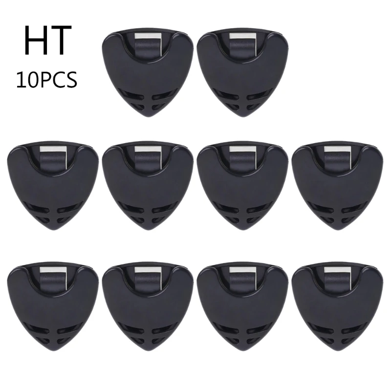 10Pcs Guitar Picks Plectrums Holder Plastic Guitar Finger Picks Box