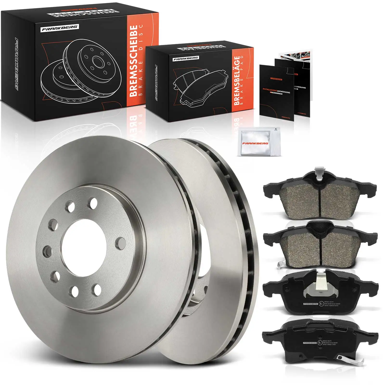 Frankberg 2x Bremsscheiben 4x Bremsbeläge Vorderachse für Opel Astra H Caravan GTC Twintop Klasseic Combo Tour Corsa C 1605996