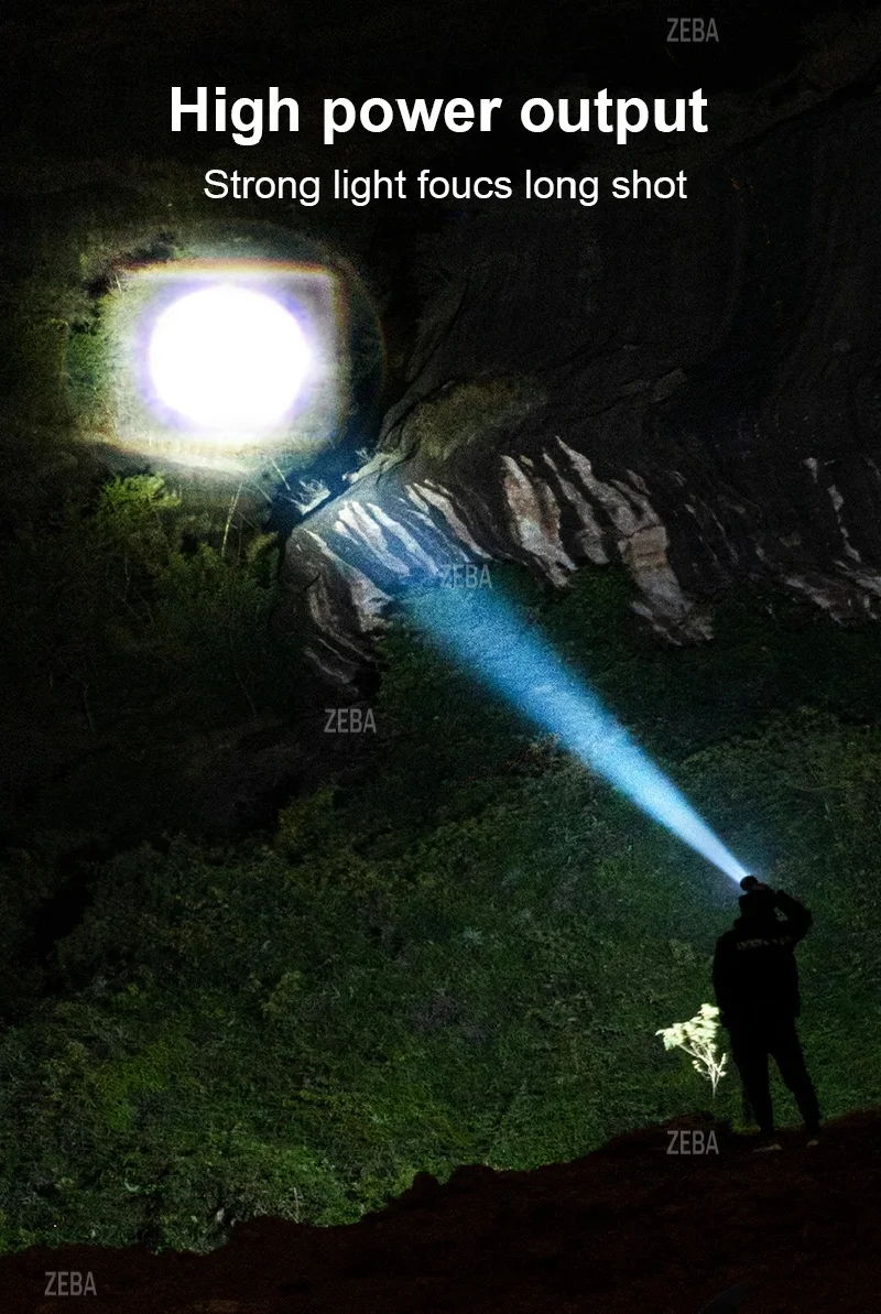 970000000LM Ultra Powerful LED Headlamp Super Bright Rechargeable Led Headlight Long Range 5800m Fishing Hunting Head Lantern