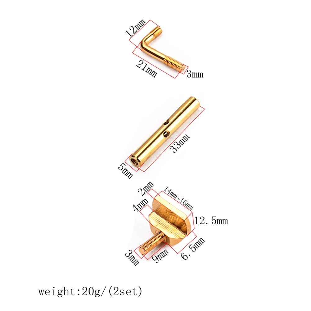 

2pcs Viola Chin Rest Screws Clamp Fiddle Parts DIY Brass Portable Violin Pats Fittings Chinrest Screw Instrument Accessorie