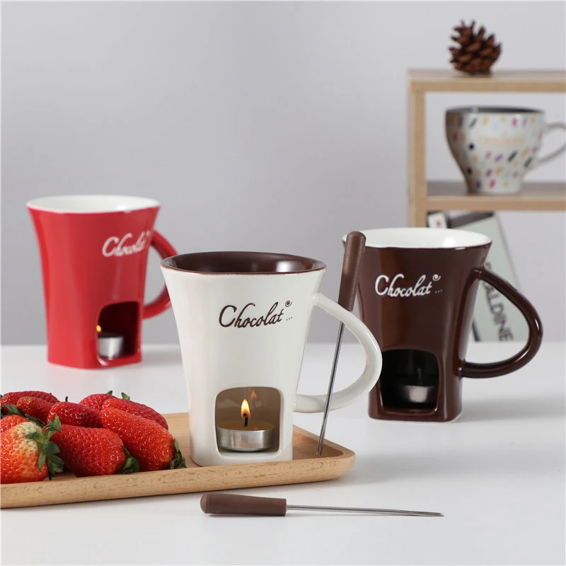 Taza para Fondue de Chocolate, Calentador de Mantequilla para 1-2 Personas, Mini Olla para Derretir, Kit de Inicio para Restaurante, Cocina y Hogar, para la Noche del Fondue