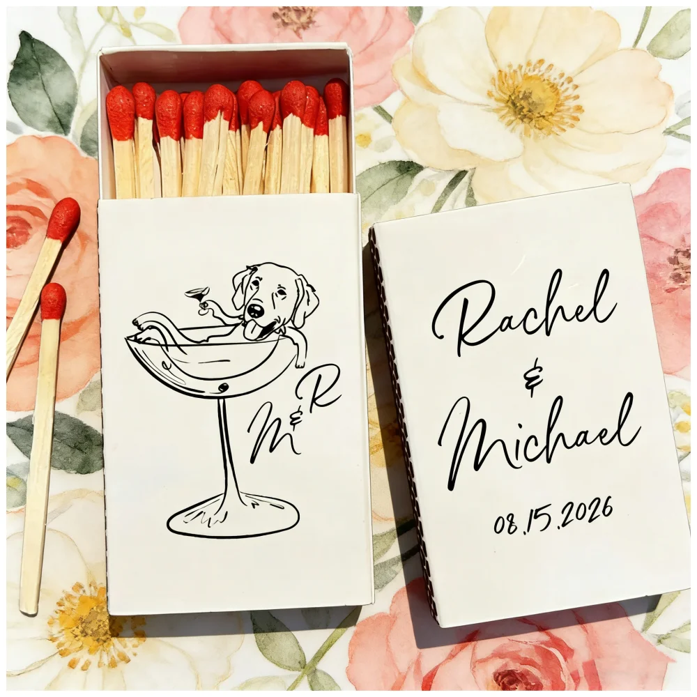 dog-in-martini-glass-wedding-matchboxes-bulk-custom-matchbook-favors-for-bridal-shower-engagement-gifts