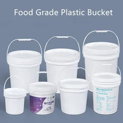 UMETASS 2PCS thicken plastic bucket with Lid and Handle Food Grade container Leakproof 1L,2L,3L,4L,5L,6L,8L