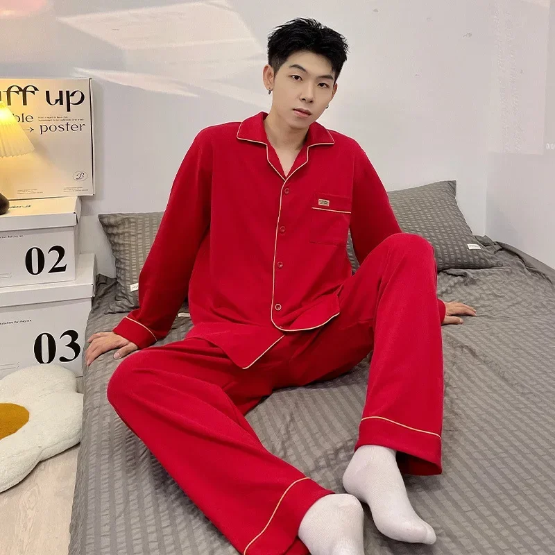 Pajama Pants Set Couple's Clothing Homewear Spring Autumn Thin Comfortable Casual Simple Stylish Versatile Loose Fit Large Size