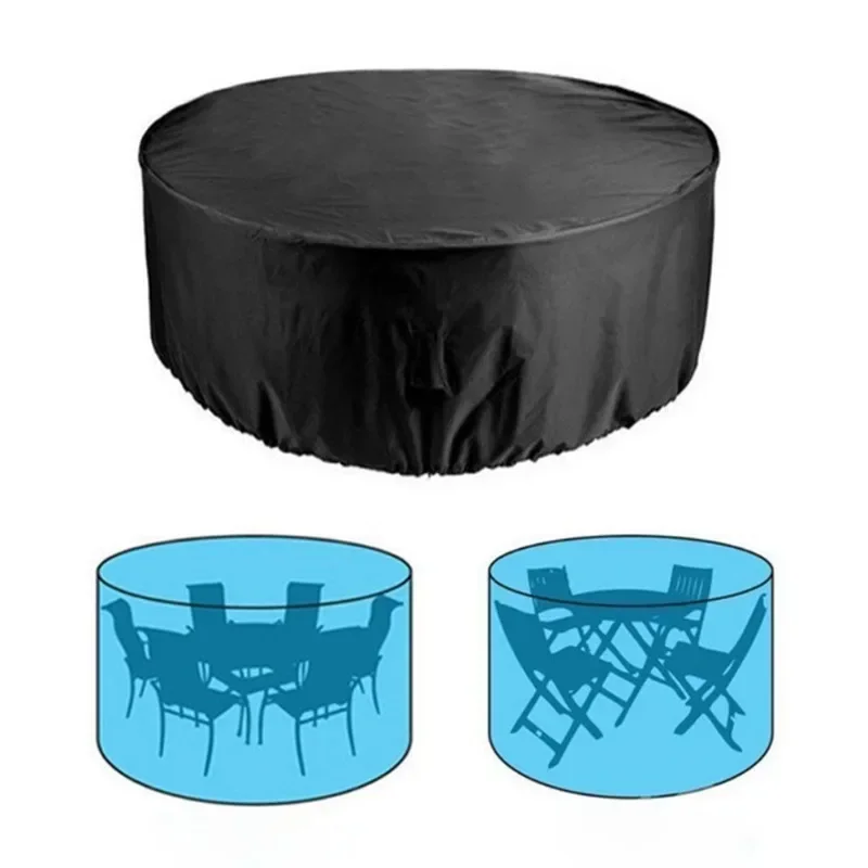 

210D Oxford cloth outdoor circular courtyard table and chair furniture cover protective cover