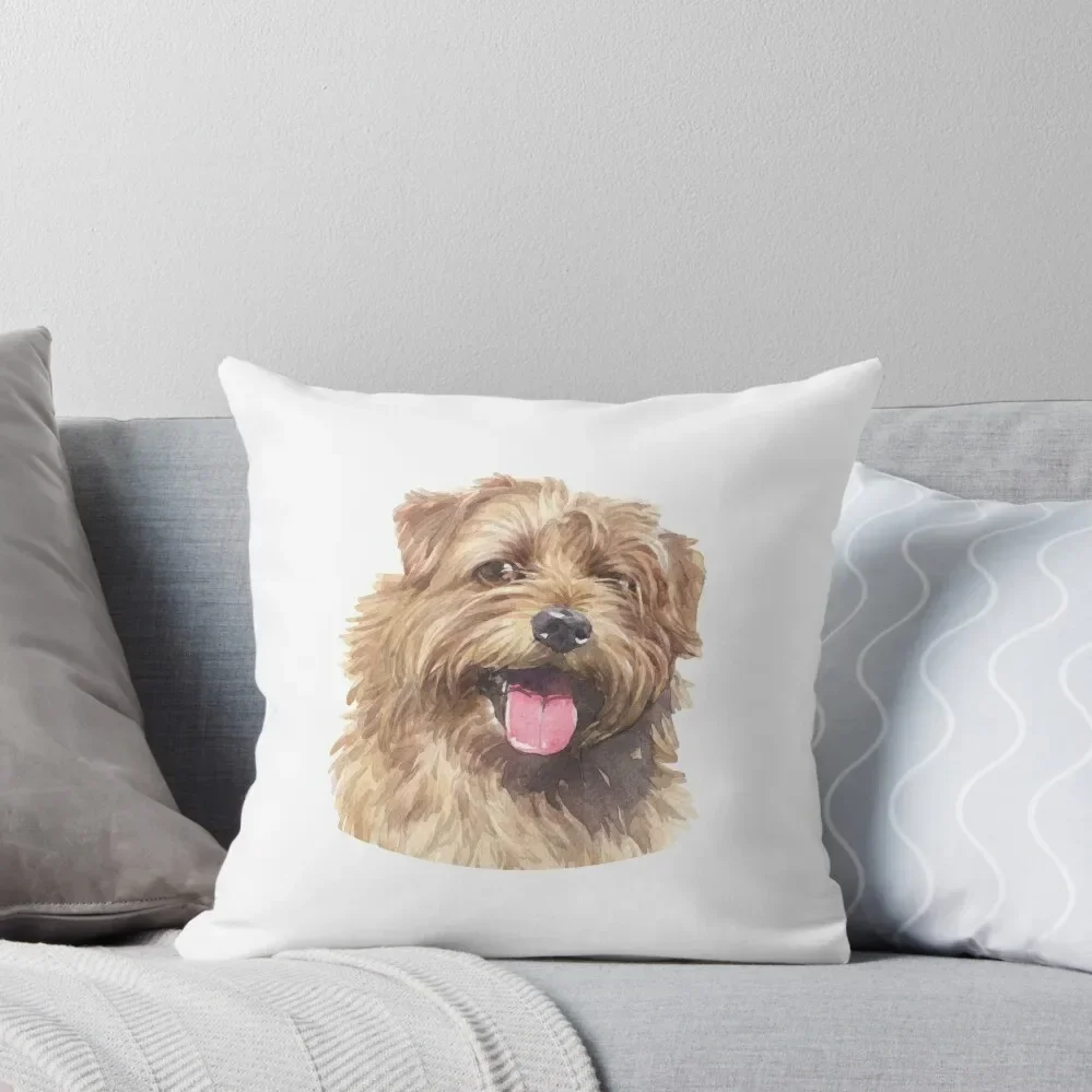 

Cute Norfolk Terrier Watercolor Art Throw Pillow luxury throw pillow covers Bed pillowcases pillow