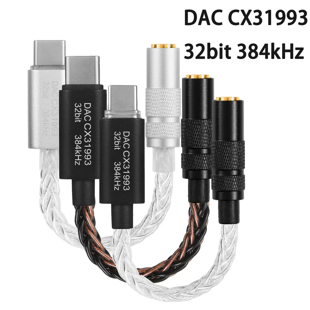 Conexant CX31993 HIFI USB Type-C Auricolari DAC Amplificatore per cuffie Uscita da 3,5 mm Adattatore per telefono cellulare USB-C