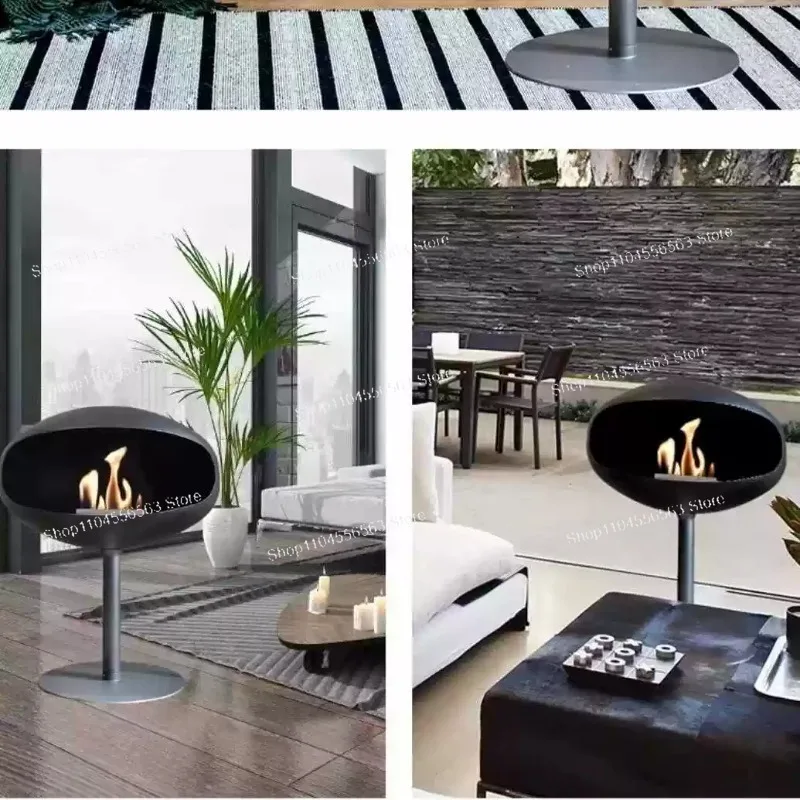 

Free-Standing Bioethanol Fireplace Smokeless Living Room Floor Decorative Fire Pit Suspended Fireplace House Firep