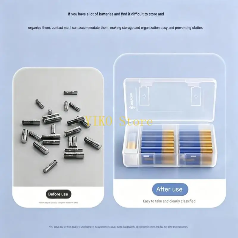K32C Battery Holder with Tester Section, Plastic Storage Case for Household Drawers, Utility Shelf Storage, Carry Bag Use, and