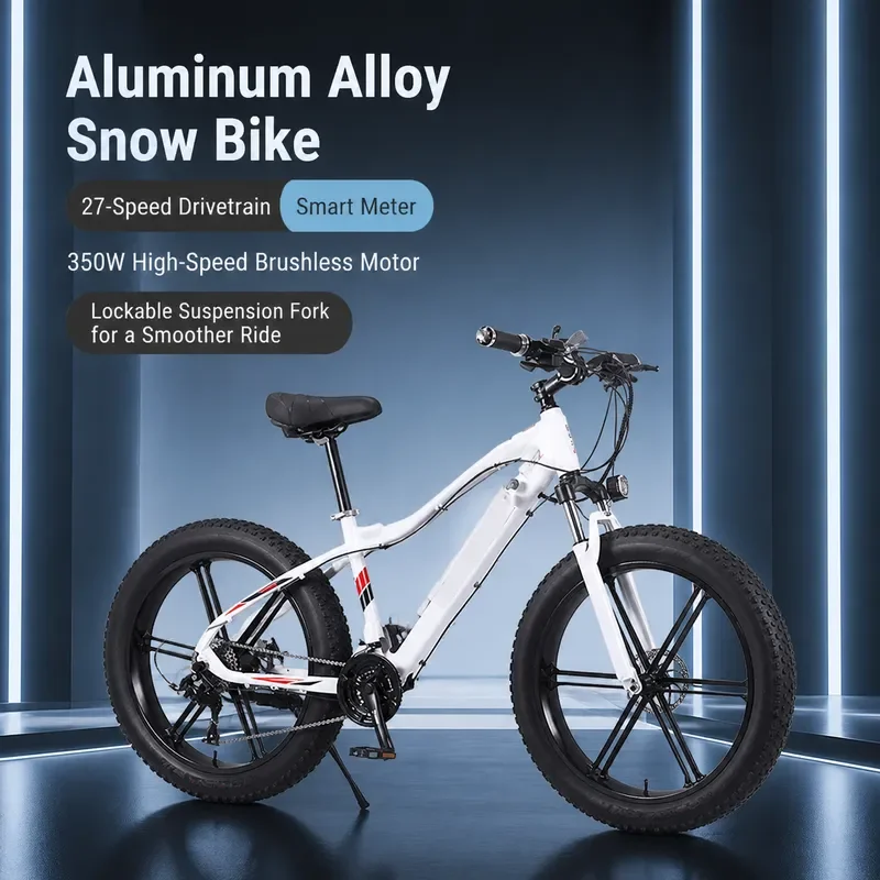 26 Inch Aluminum Alloy Mountain Bike Adult Power Bicycle Rough Wheel Snowmobile