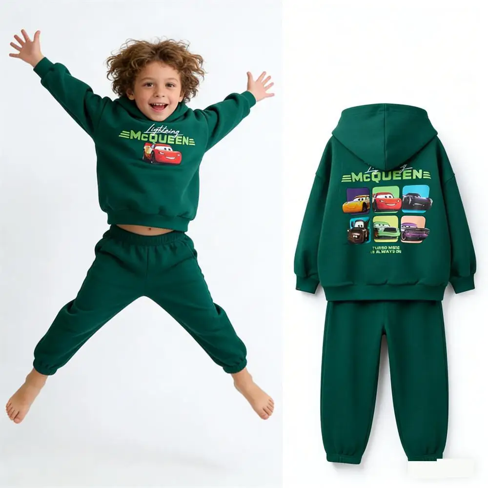 Disney Boys Child Costume Trendy Hoodie+Sweatpants Two Piece Set Outer Wear 1-8Years Old Children Loose Casual Sports Costume