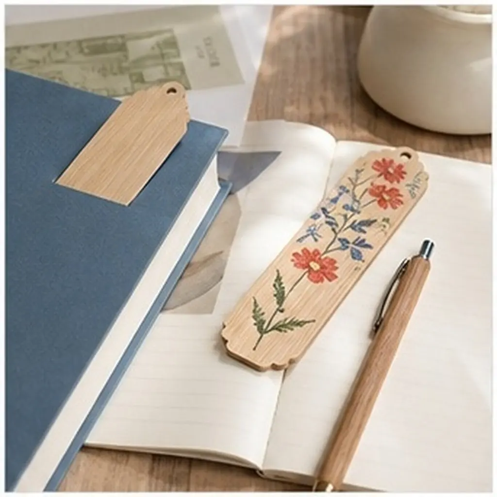 20Pcs Wood Blank Bookmarks Creative DIY Crafting Accessories for Custom Decorations Reading Gifts and Teacher Supplies