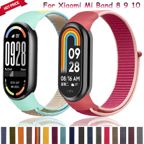 Cinturino in nylon per Xiaomi Mi Band 10 9 8 SmartWatch Comodo cinturino traspirante per Mi Band 8 Correa Accessori