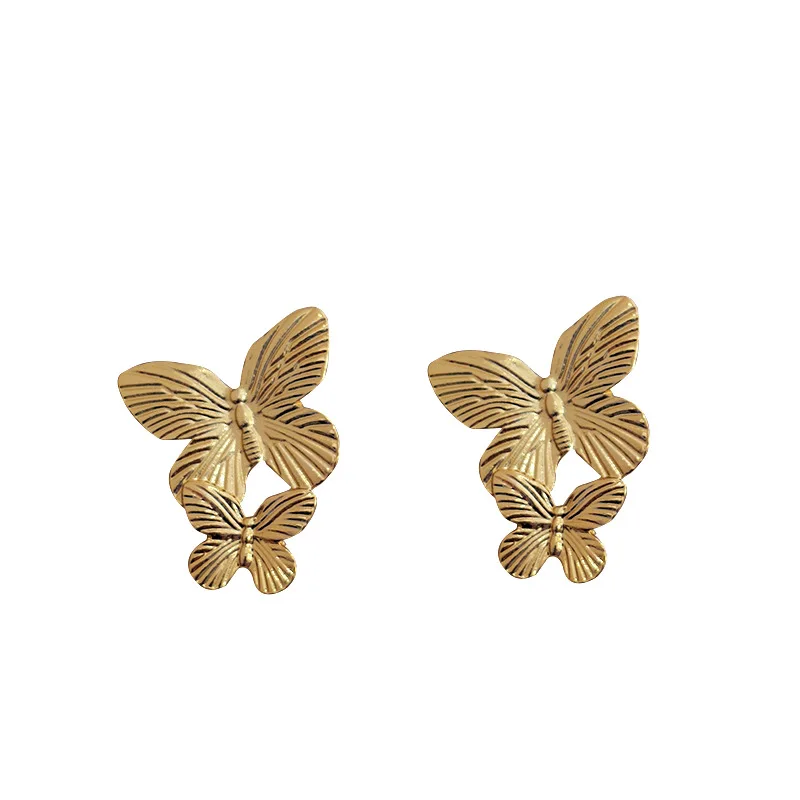 SOAR EAST Exquisite Design Retro Metal Butterfly High-End Minimalist Earrings for Women Fashion Jewelry Accessories Party Gifts